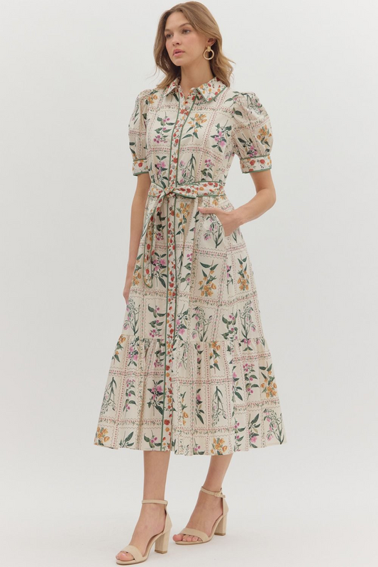 Juliana Floral Midi Dress