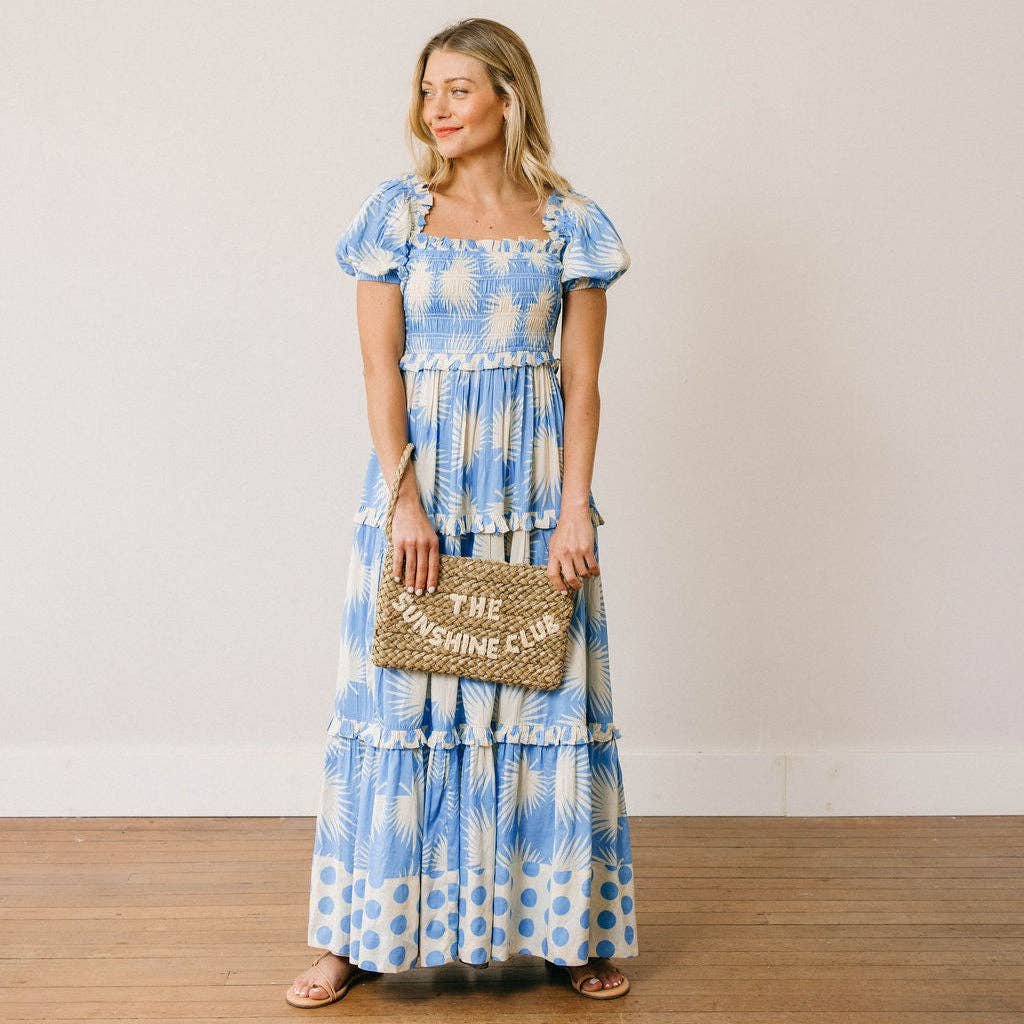 Blue Palm Geo Mara Dress