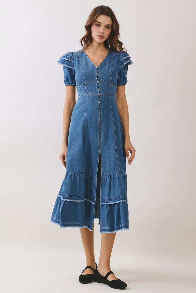 The Georgia Denim Midi Dress