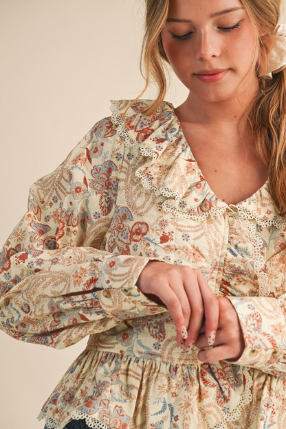 Therese Paisley Print Quilted Top