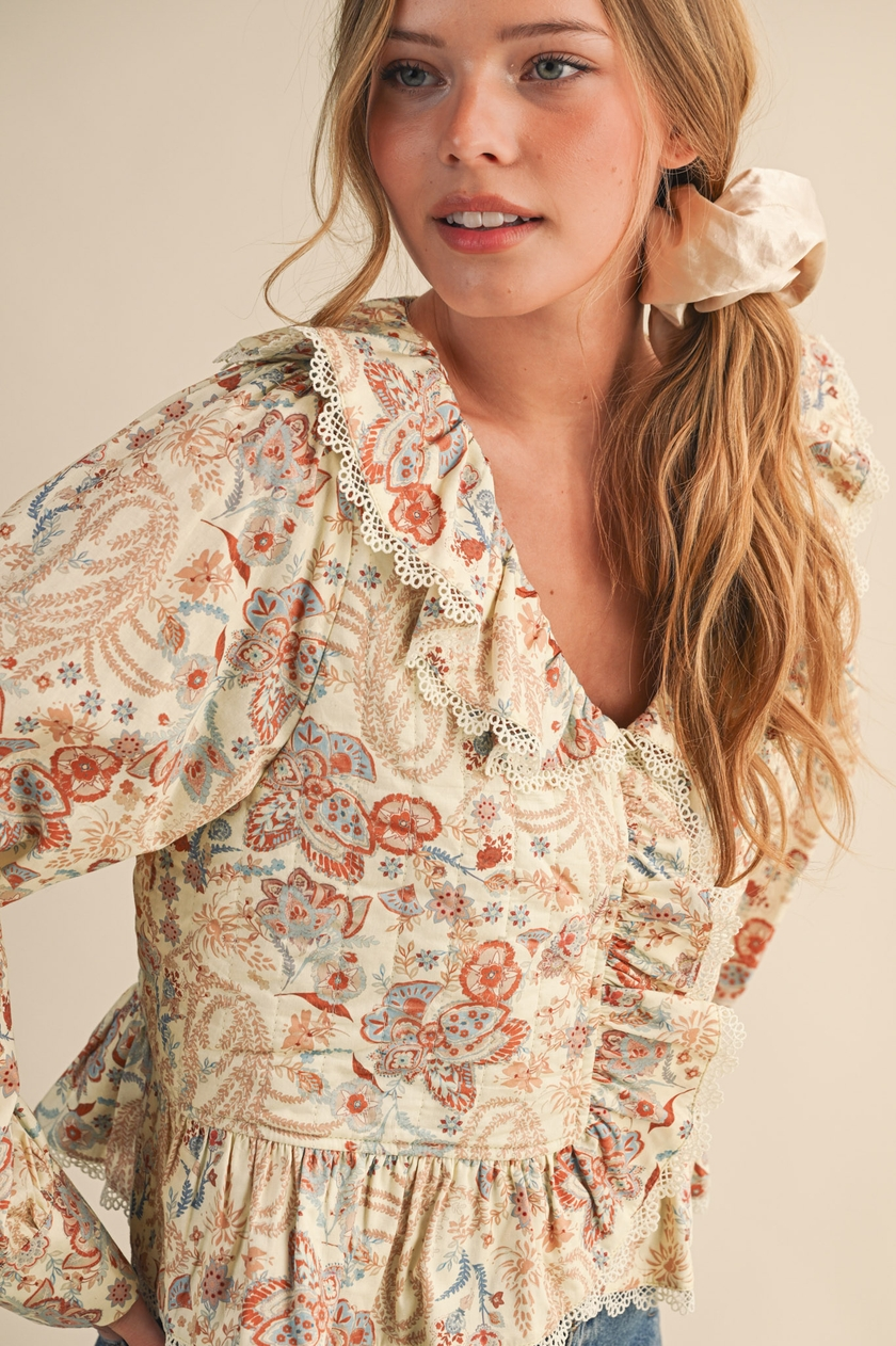 Therese Paisley Print Quilted Top