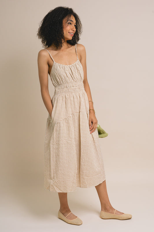 Marisol Plaid Midi Dress