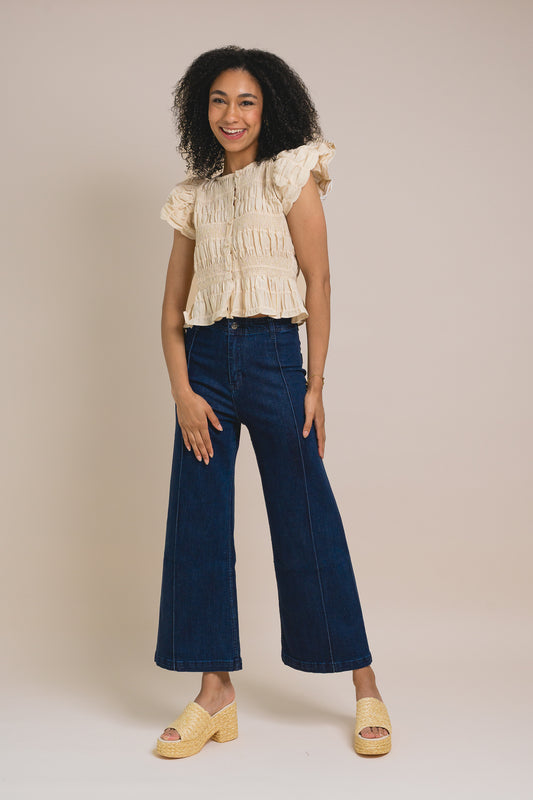 The Marine Cropped Wide Leg Jean