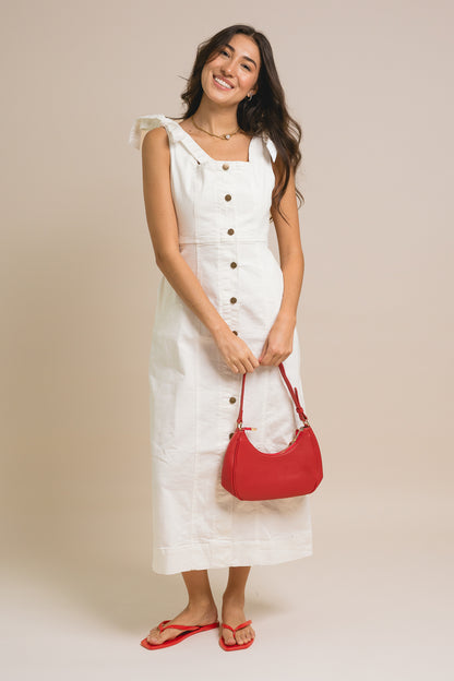 Tie Sleeve Buttondown Dress