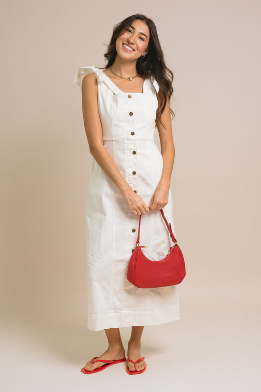 Tie Sleeve Buttondown Dress