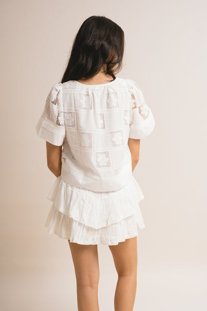 Ruffle Tiered Embroidery Skort