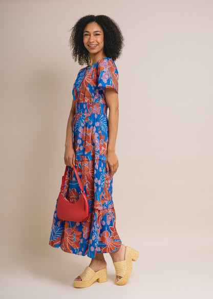 Tuscan Floral Poplin Maxi Dress