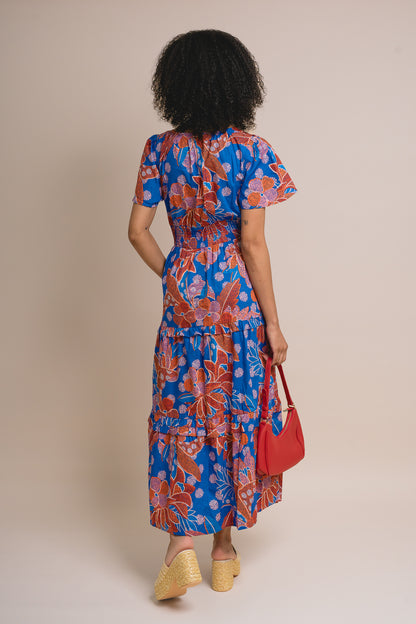 Tuscan Floral Poplin Maxi Dress