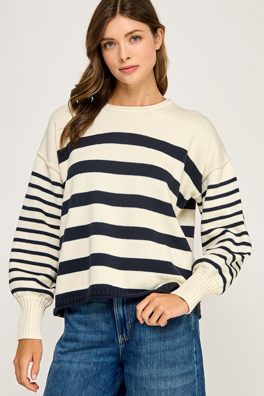 Conway Striped Pullover Sweater