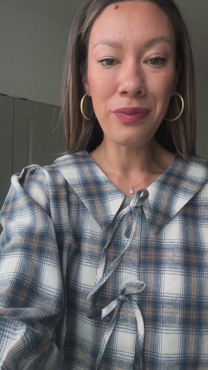 Rachel Plaid Tie Shirt