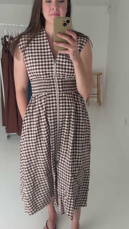 Carmen Gingham Midi Dress