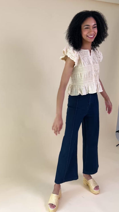 The Marine Cropped Wide Leg Jean