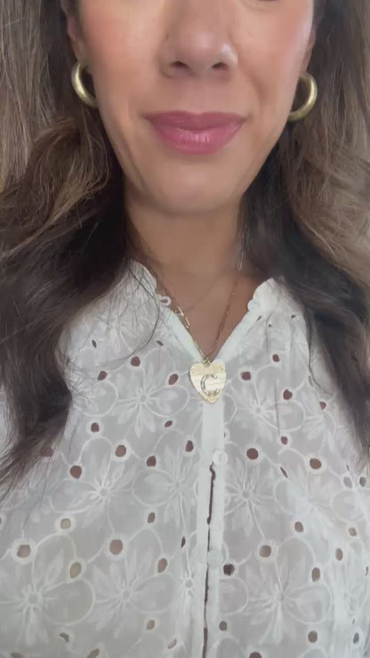 Floral Eyelet Button-Down Blouse