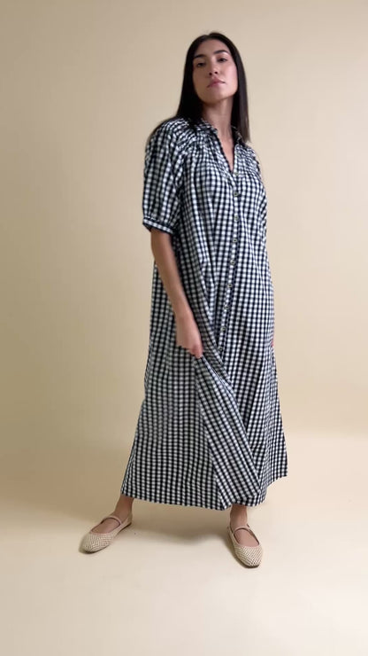 Colette Navy Gingham Dress