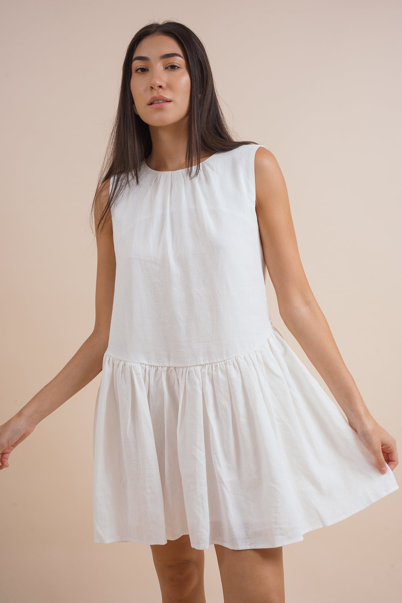 Lily Tie Back Linen Dress