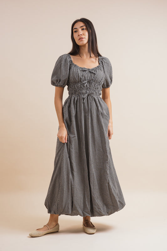 Veronica Gingham Midi Dress