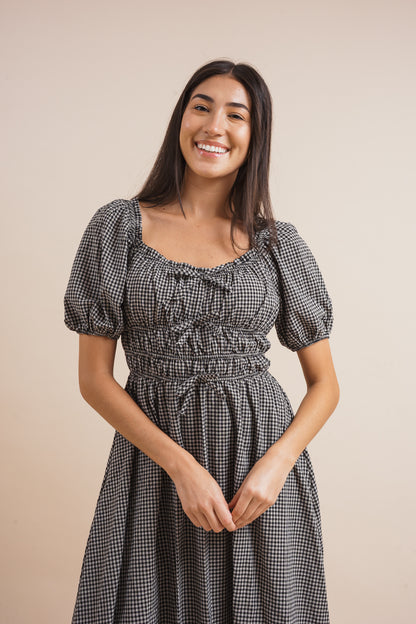 Veronica Gingham Midi Dress