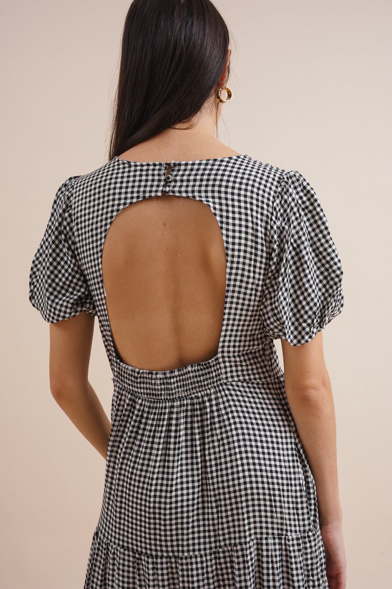 Beatrix Gingham Linen Midi Dress