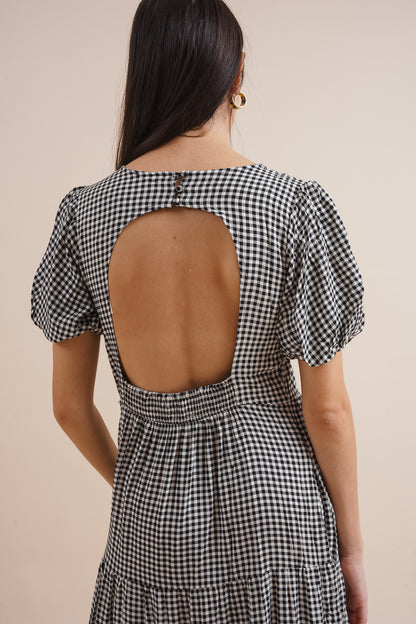 Beatrix Gingham Linen Midi Dress