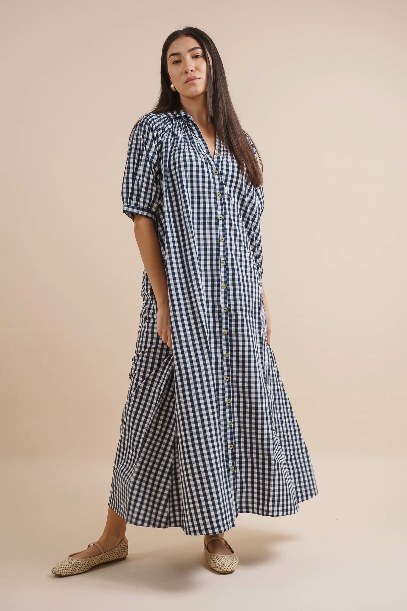Colette Navy Gingham Dress