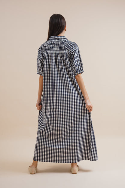 Colette Navy Gingham Dress