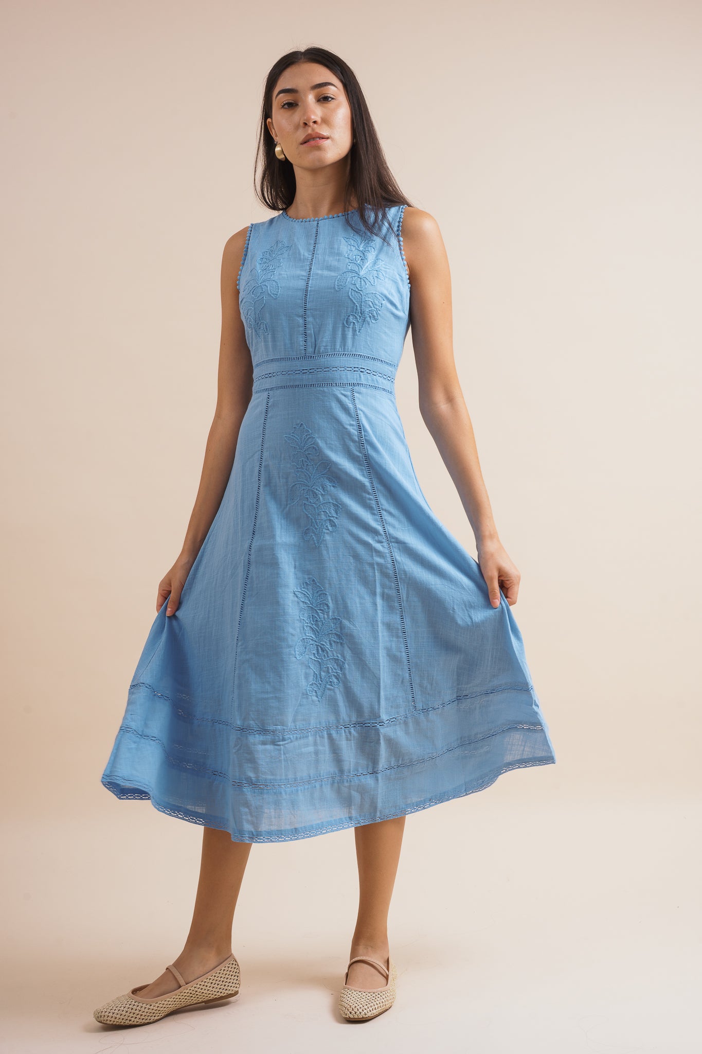 Adelaide Embroidered Midi Dress