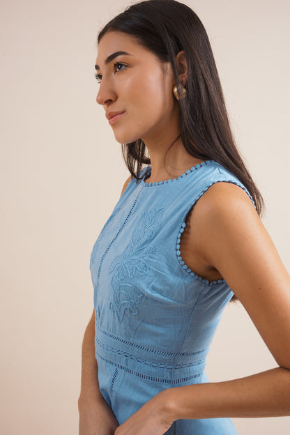 Adelaide Embroidered Midi Dress