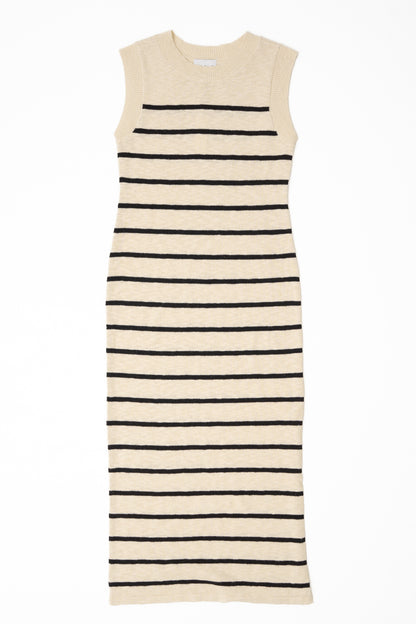 Sweater Knit Striped Maxi Dress