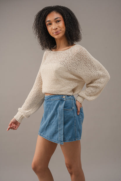 Denim Wrap Skorts