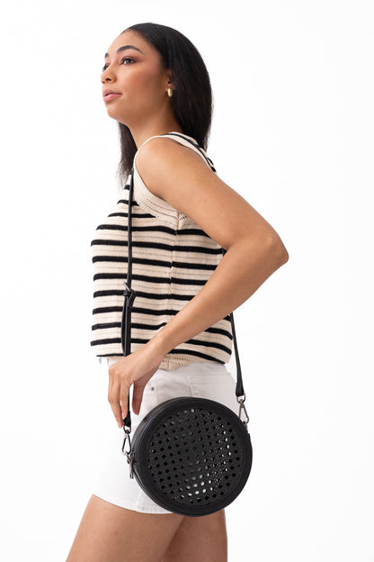 Francis Rattan Circular Crossbody