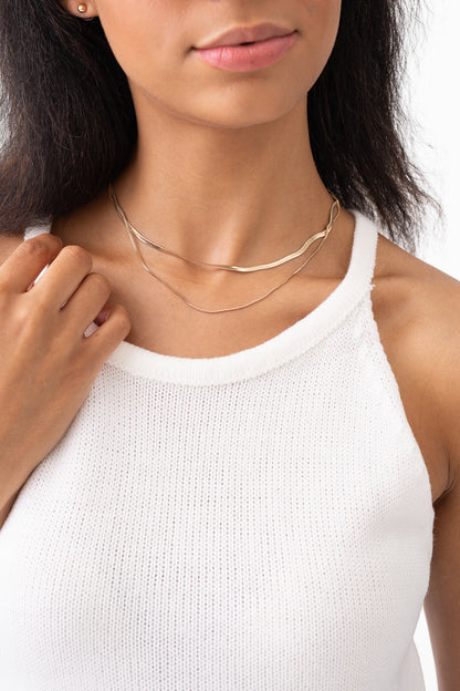 Double Layer Herringbone Necklace