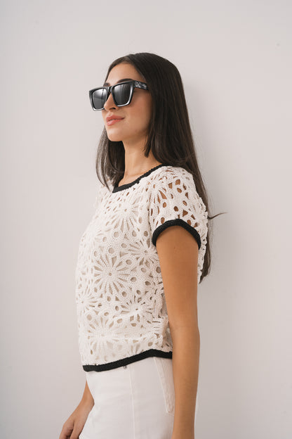 Crochet Contrast Top