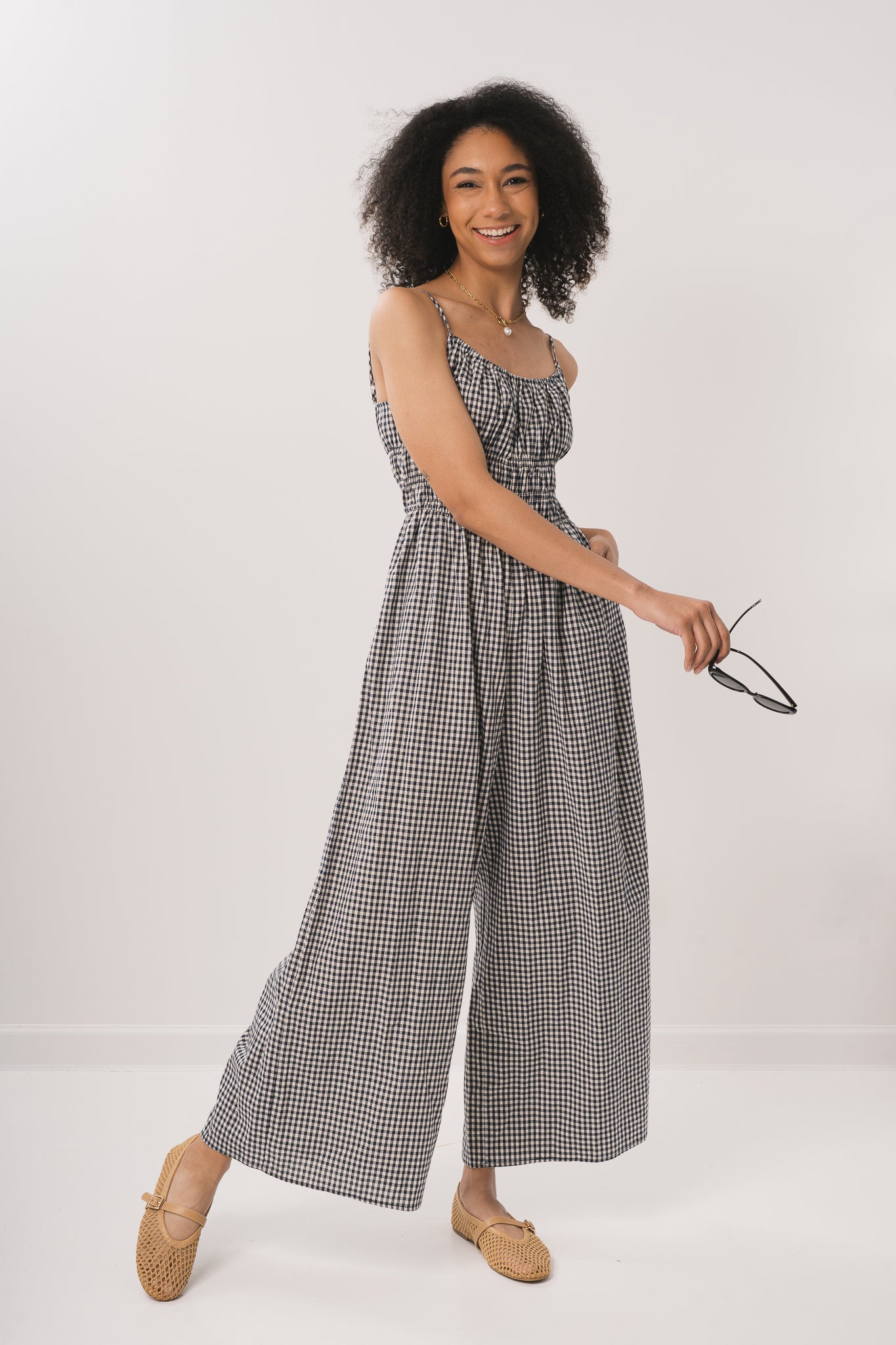 Gingham Wide Fit Jumpsuit