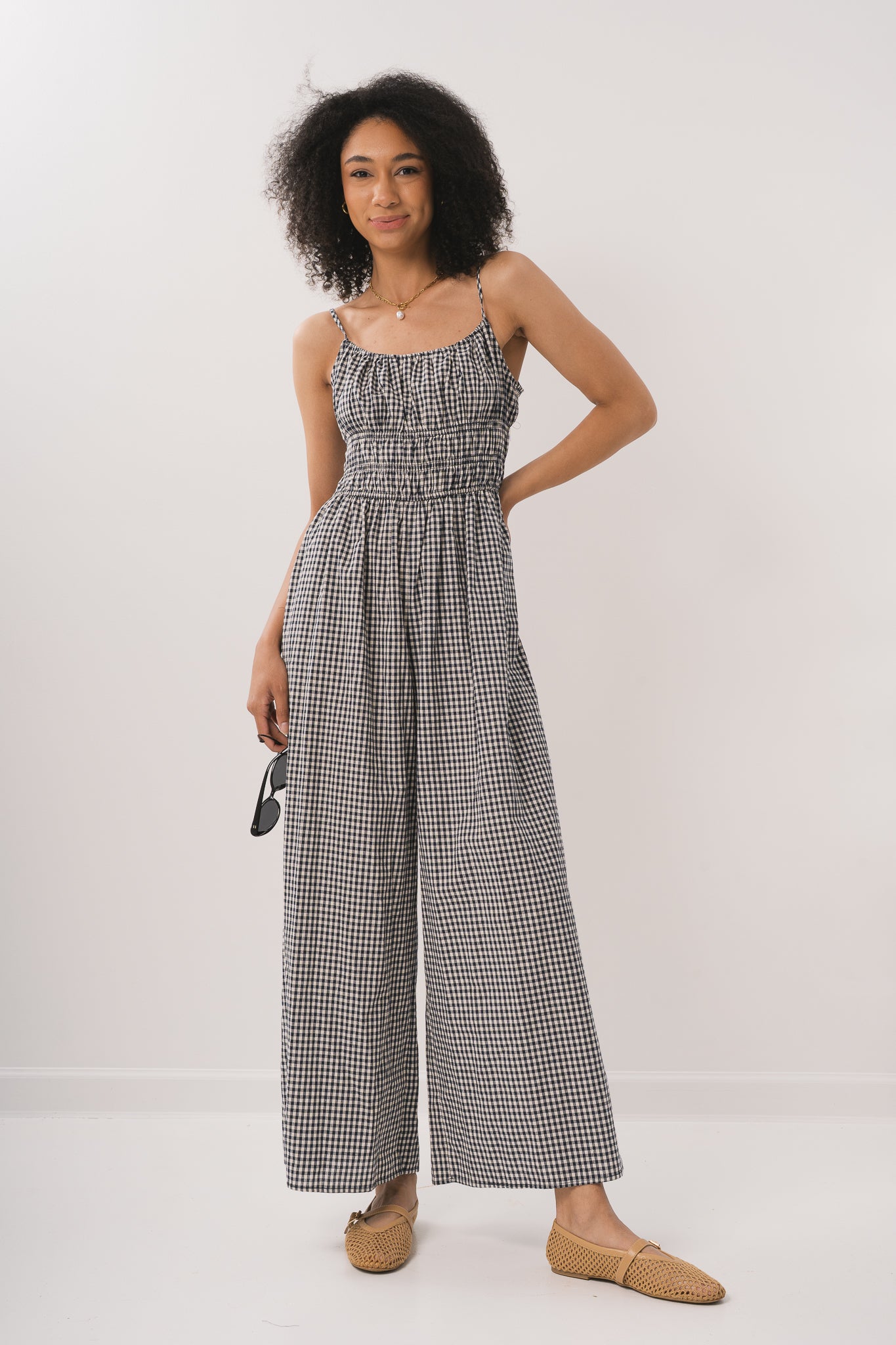 Gingham Wide Fit Jumpsuit
