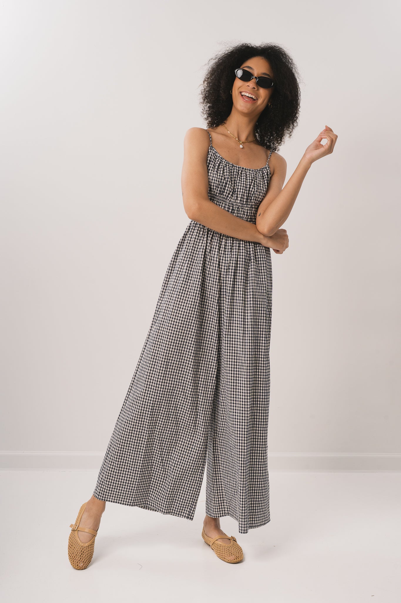 Gingham Wide Fit Jumpsuit