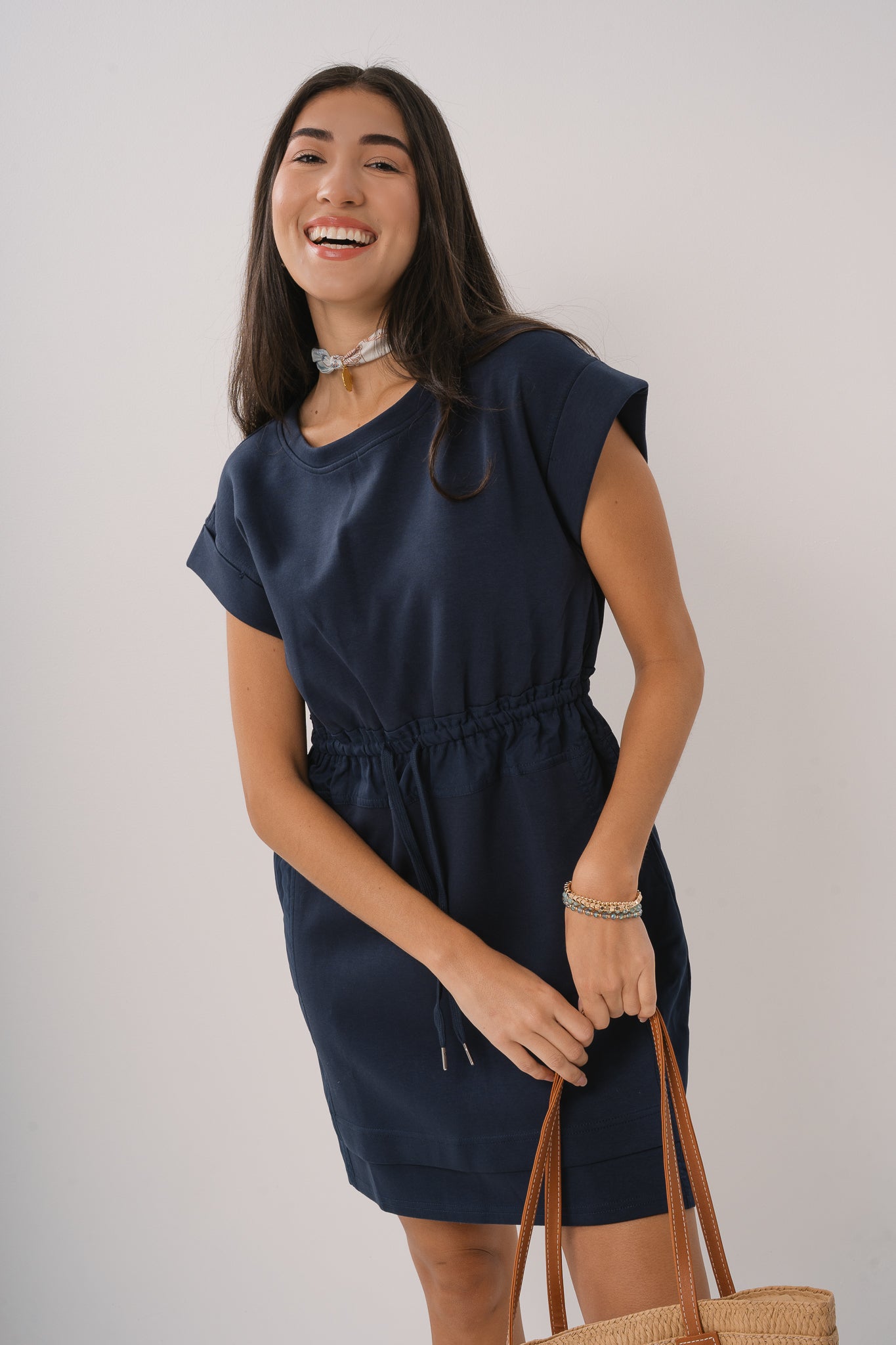 Jersey Drawstring Waist Dress