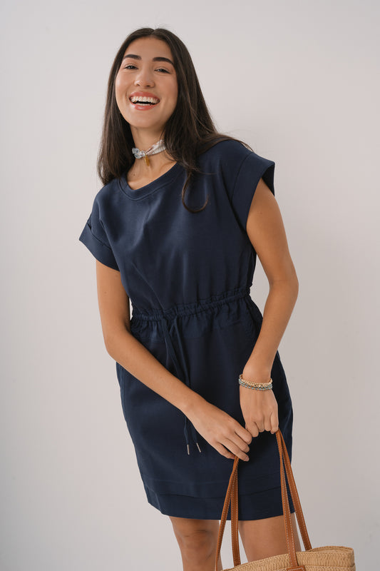 Jersey Drawstring Waist Dress