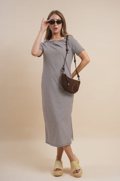 Victoria Striped Midi Dress