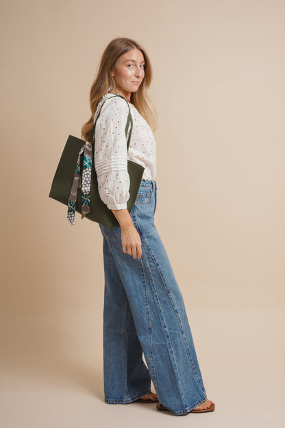 Floral Eyelet Button-Down Blouse