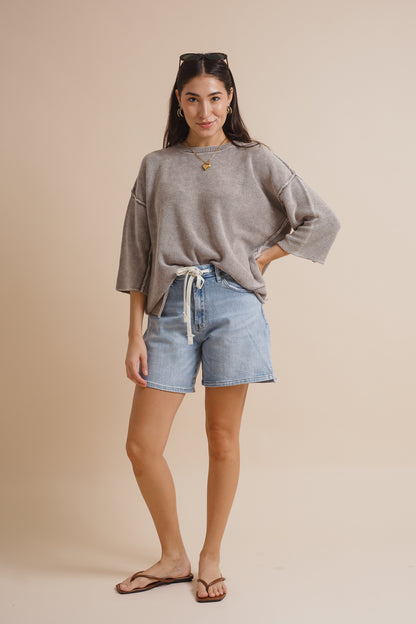 Drawstring Comfort Stretch Denim Shorts