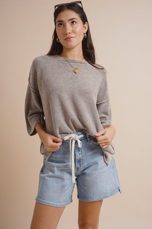 Drawstring Comfort Stretch Denim Shorts