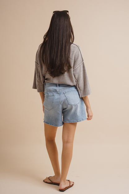 Drawstring Comfort Stretch Denim Shorts