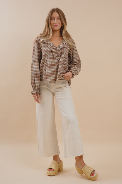 Gingham Ruffled Blouse