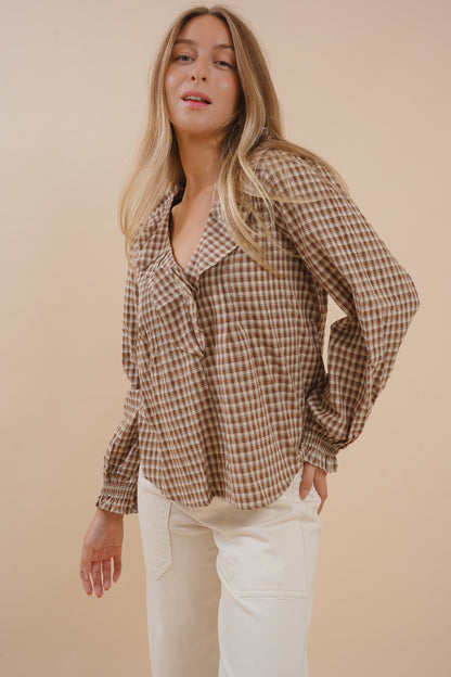 Gingham Ruffled Blouse
