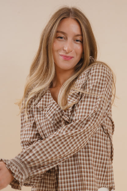 Gingham Ruffled Blouse