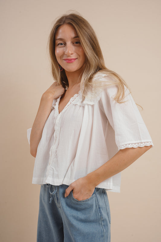 Evie Embroidered Top