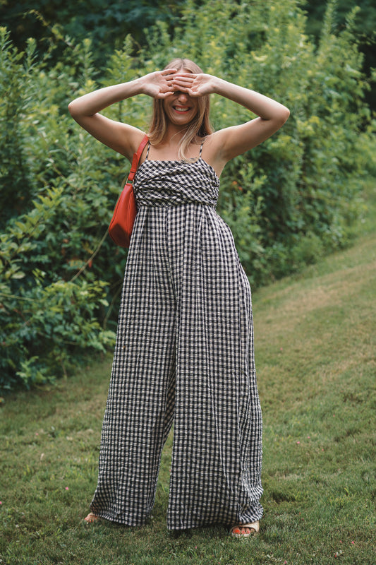 Georgia Gingham Wide-leg Jumpsuit