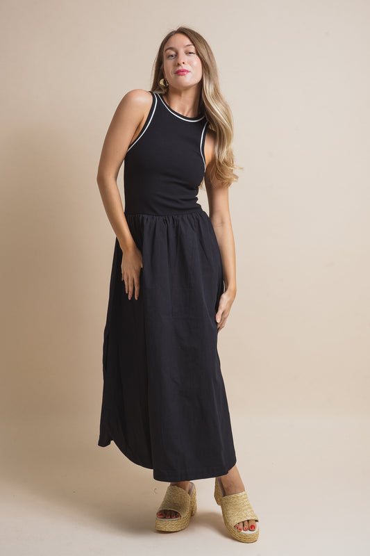 Sleeveless Mix Media Dress