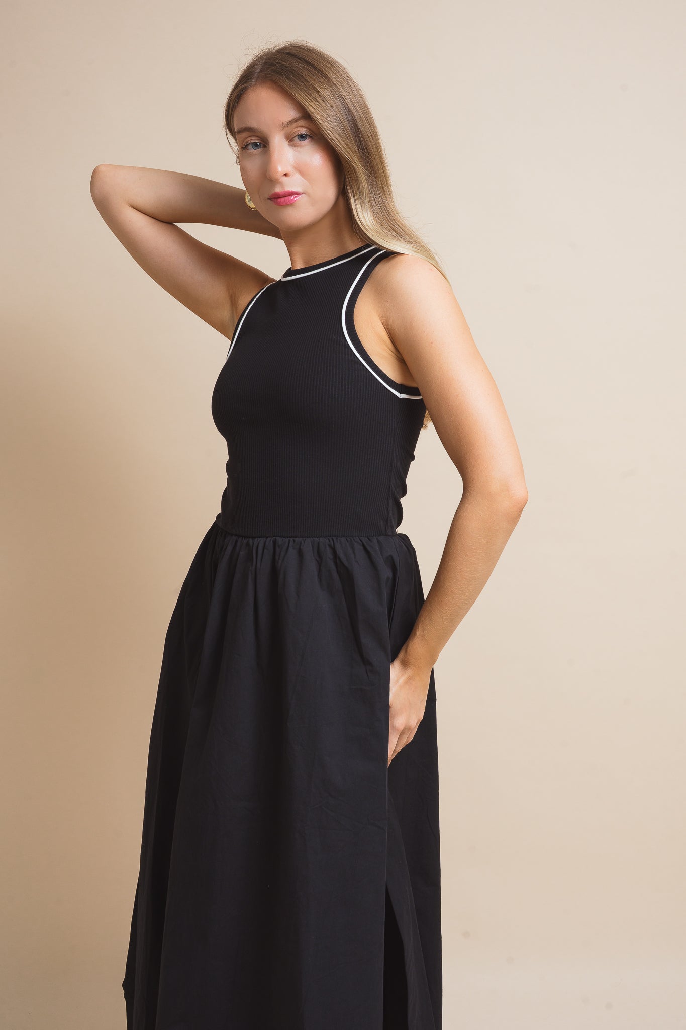 Sleeveless Mix Media Dress