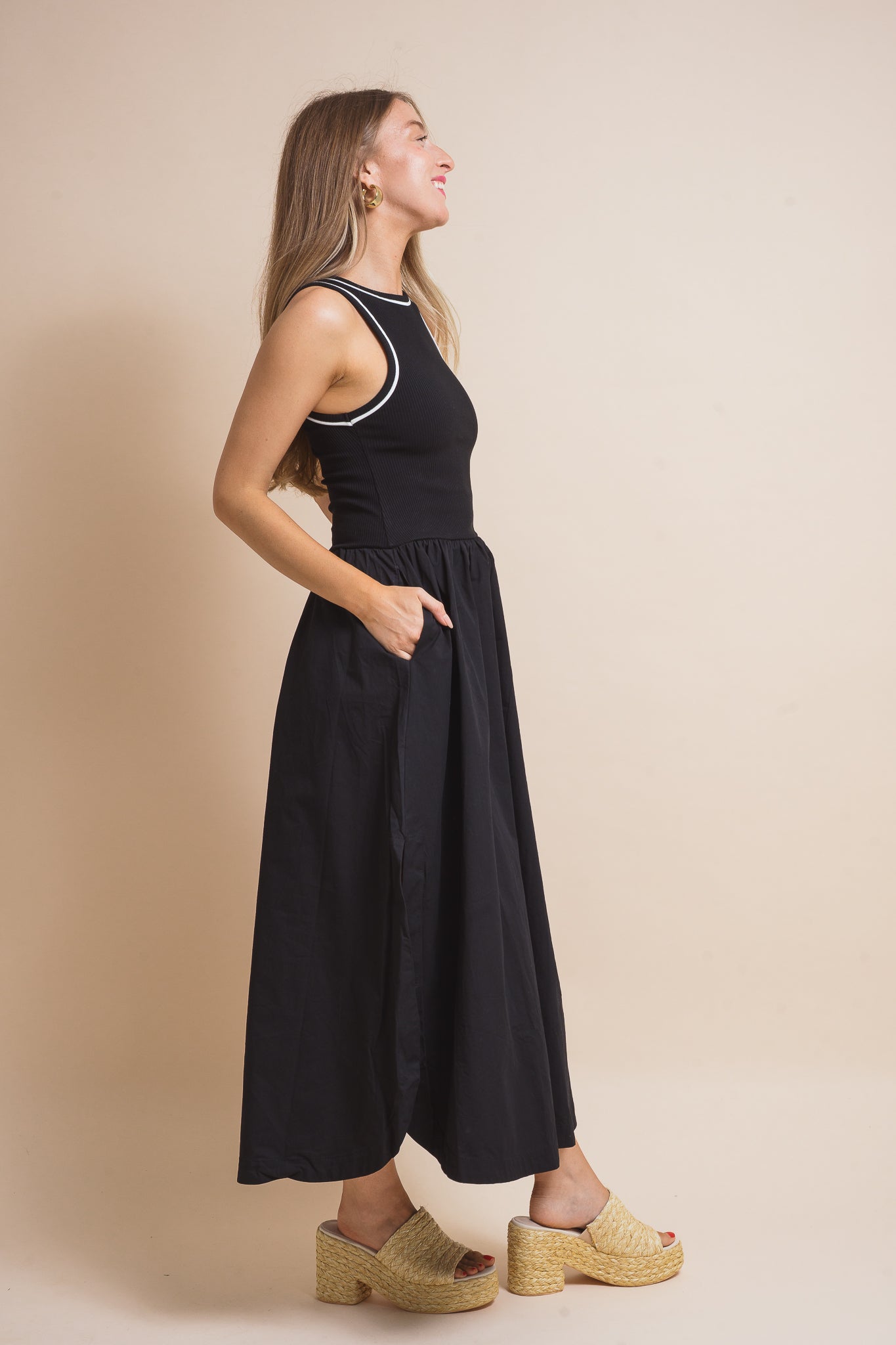Sleeveless Mix Media Dress